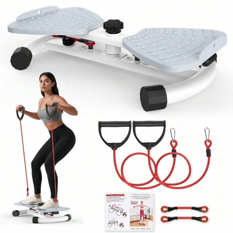 Home Gym Essentials - Adjustable‑Resistance Twist Stepper for Home Workout,