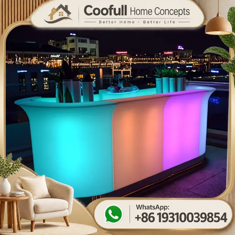 Home Gym Rental - Portable LED Lighted Bar Counter Table