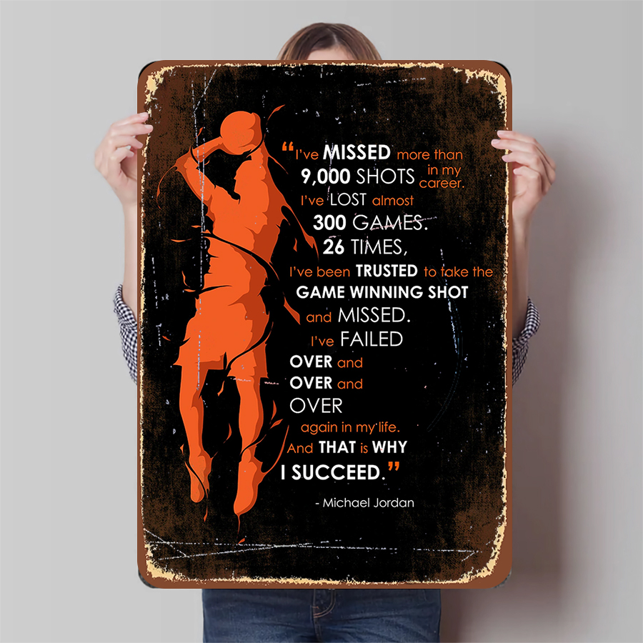 Home Gym Quotes - Michael Jordan Inspirational Quote Metal Wall