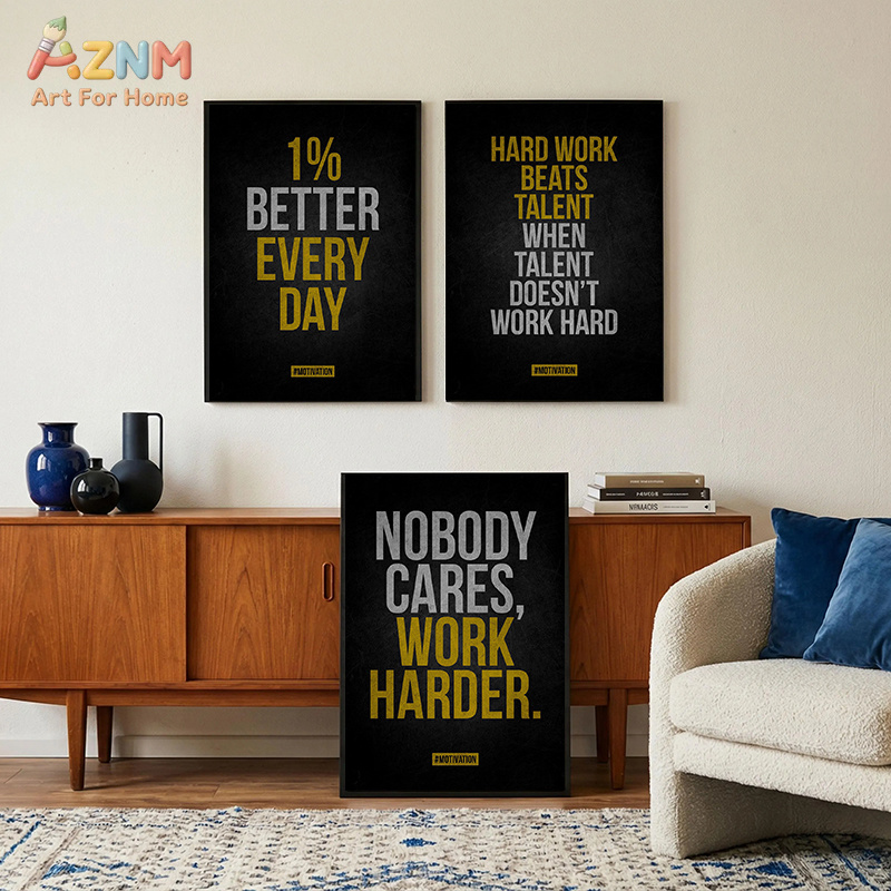 Home Gym Quotes - AZNM Motivational Quote Canvas Wall Art
