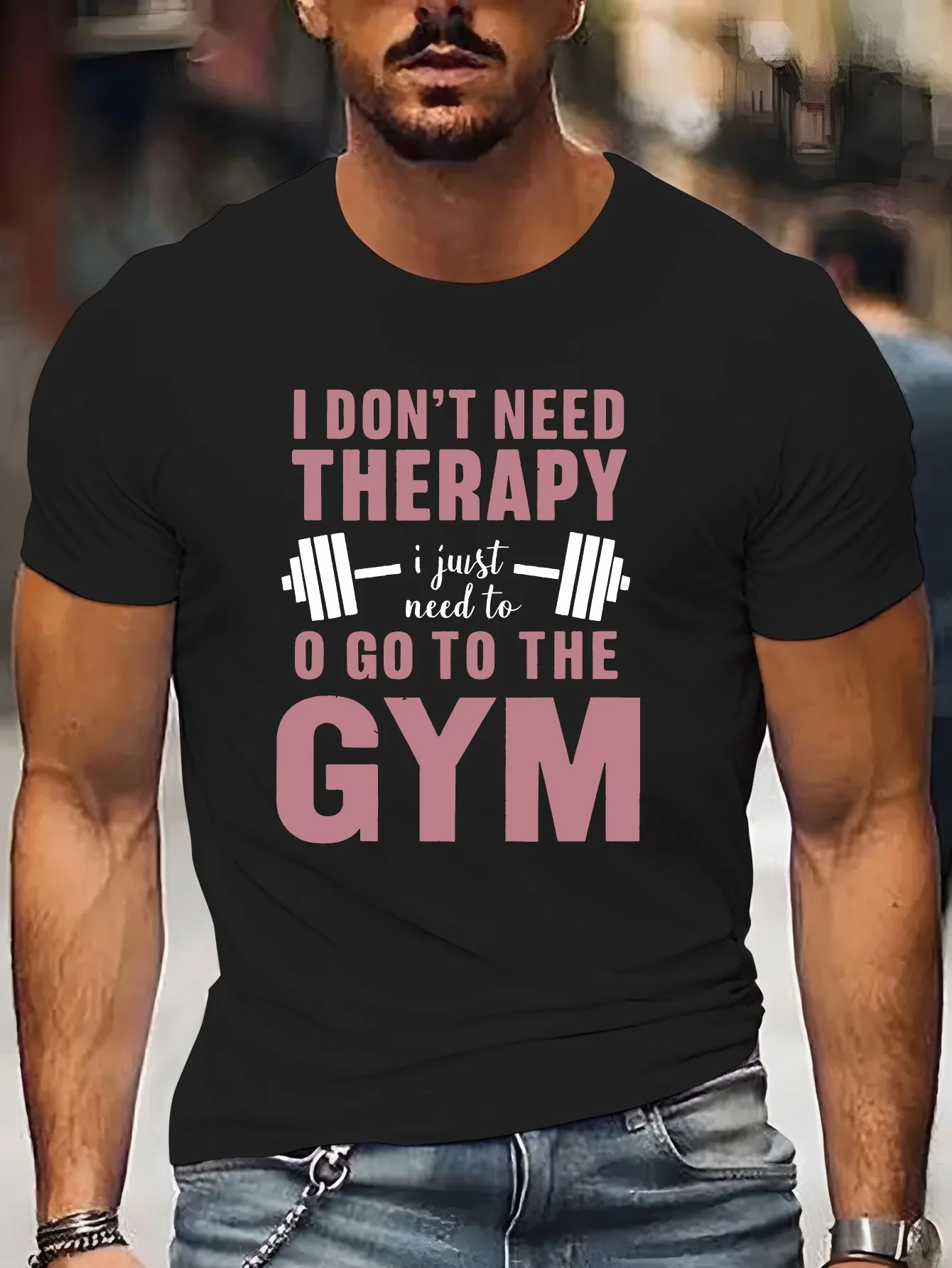 Men Black Tee Therapy Gym Dumb - огляд і ціна Home Gym Quotes