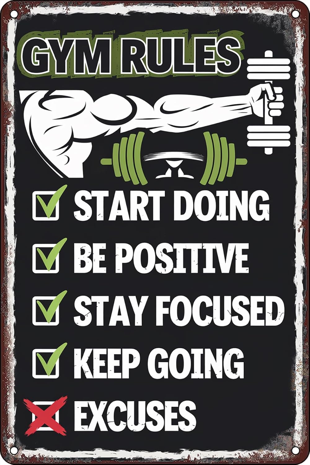 Gym Rules Vintage Metal Tin Si - огляд і ціна Home Gym Quotes