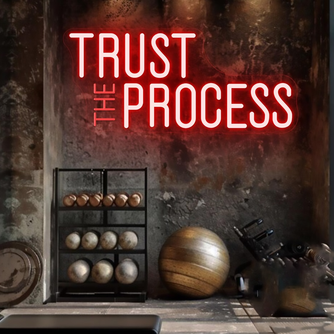 Trust The Process Neon Sign, C - огляд і ціна Home Gym Quotes