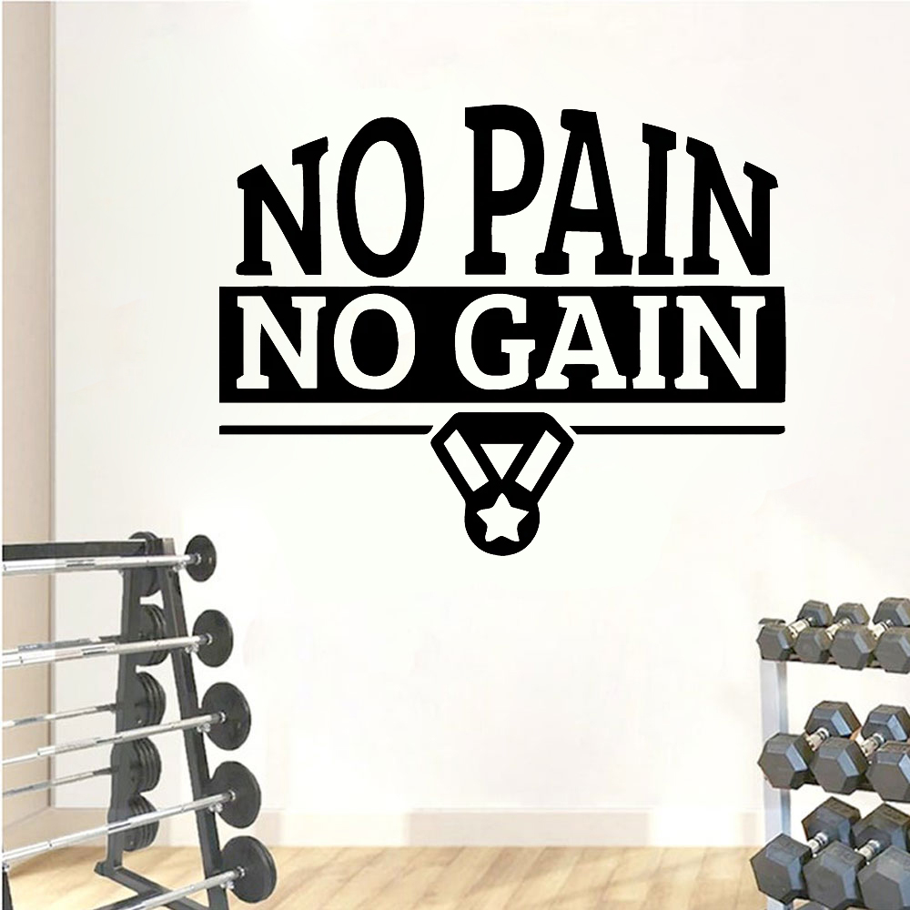 Gym Wall Decals Quotes No Pain - огляд і ціна Home Gym Quotes