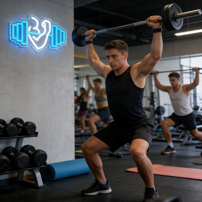 Bicep Dumbbell Neon Sign LED W - огляд і ціна Home Gym Quotes